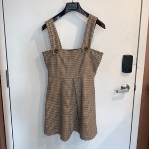 Zara Houndstooth Printed Overall Dress